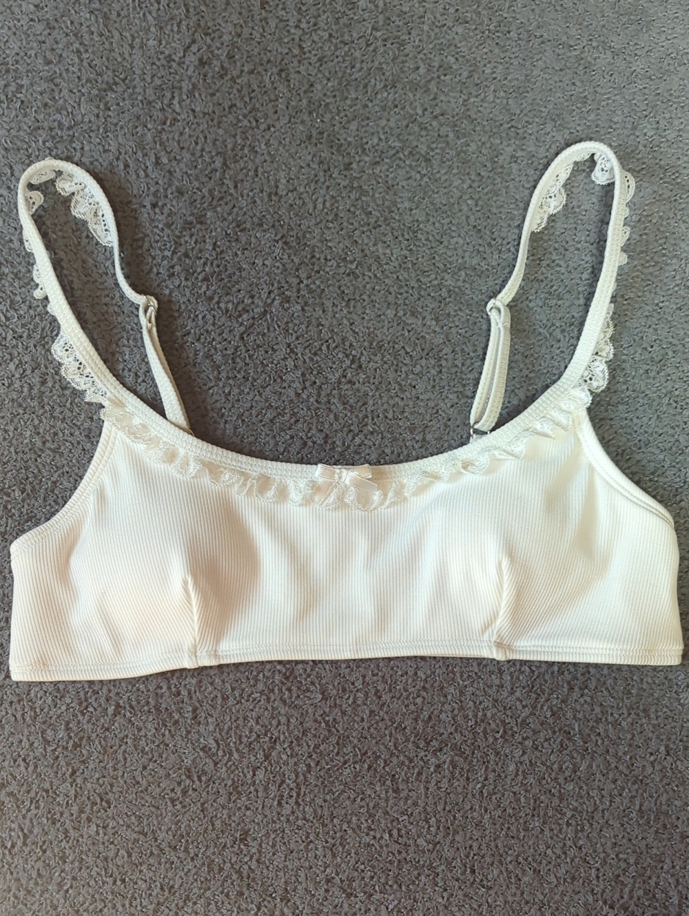 Women's Lace-Trim Ribbed Bralette Swim Top